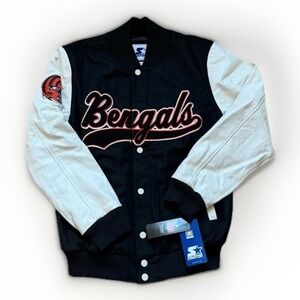 NWT Men's Starter Cincinnati Bengals Varsity Wool Leather Jacket M MSRP $450